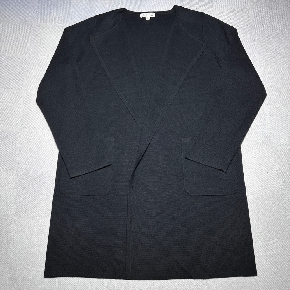 J.Crew Juliette Cardigan Blazer Sweater Womens Medium Merino Wool Blend Black
